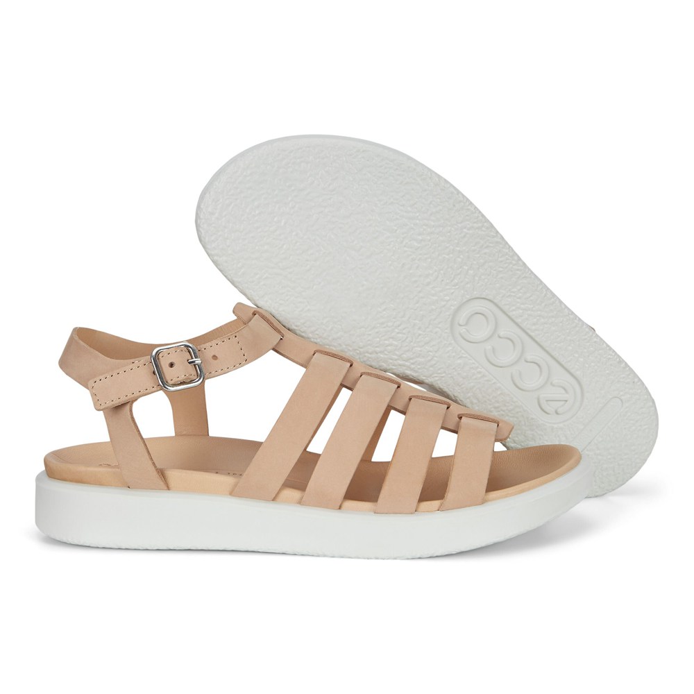 ECCO Womens Sandals Beige - Flowt Lx Flat - VBQ-732690